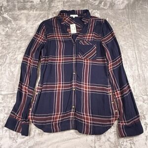 Maurices Women's Button Up Long Sleeve Plaid Size XS NWT